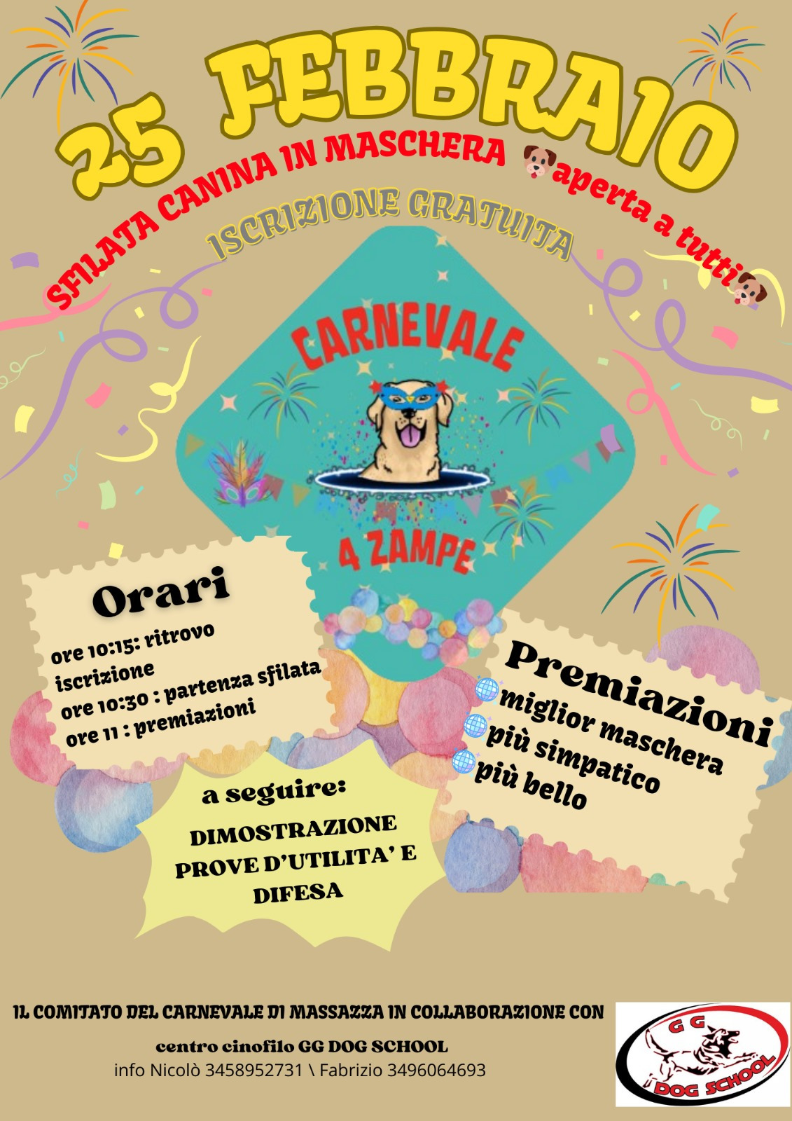 Carnevale 2024 - Volantino Carnevale a 4 Zampe