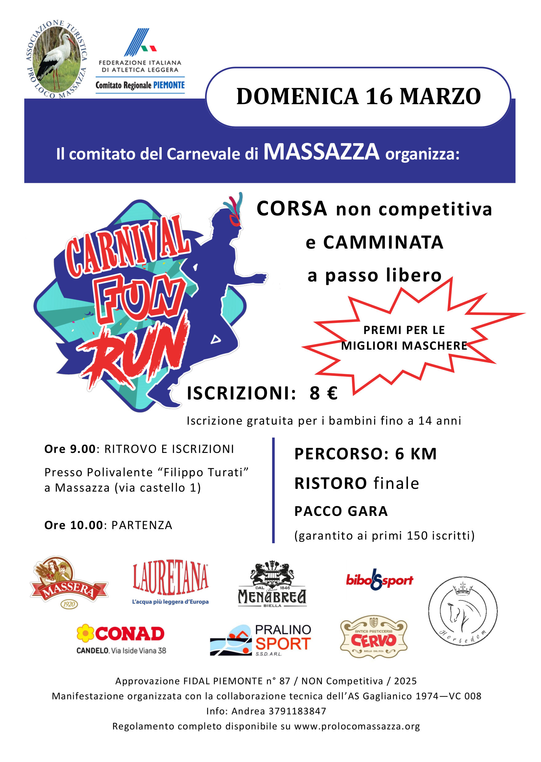 Carnevale 2025 - Volantino Carnival Fun Run